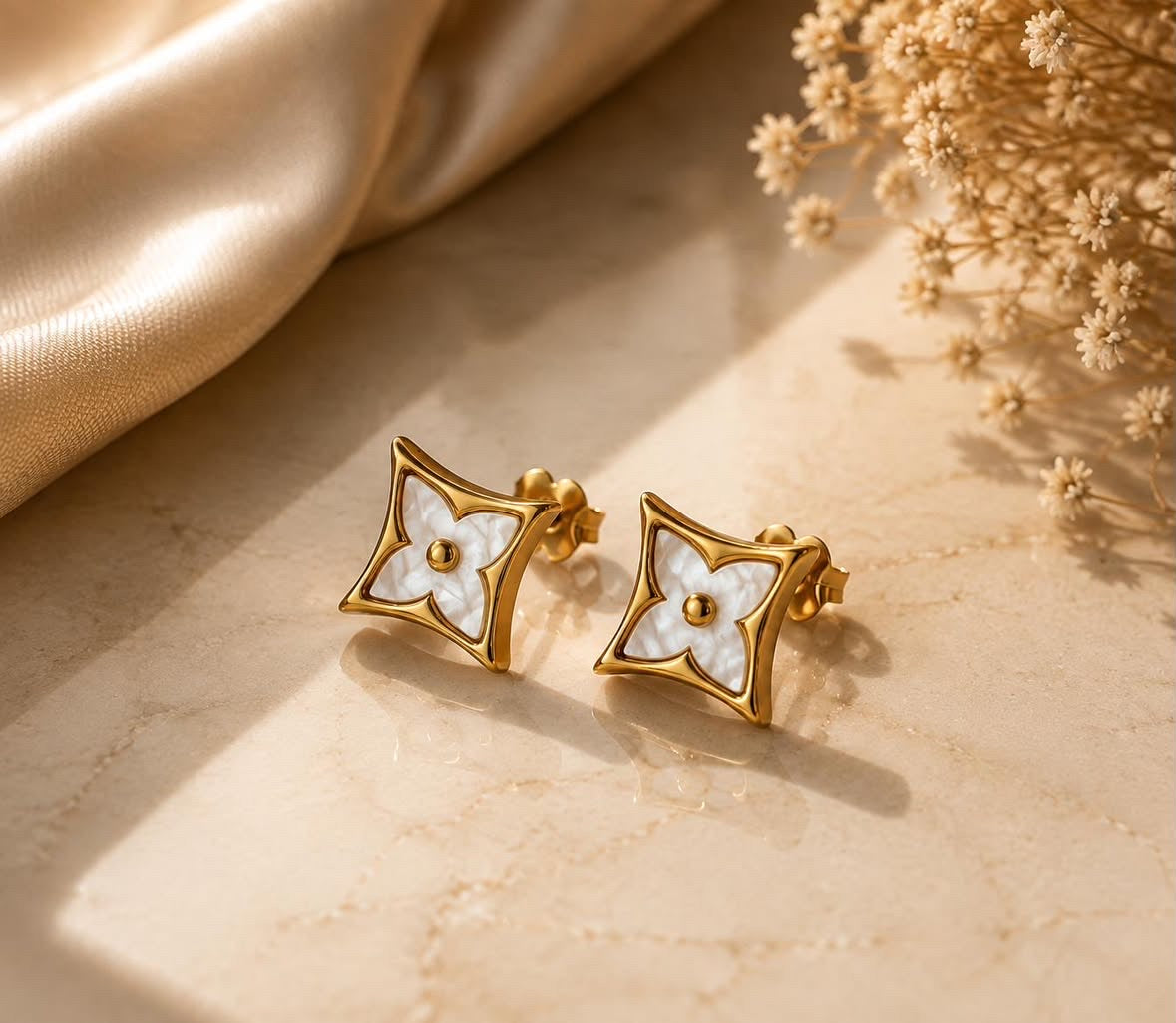 Starlit Petal Studs 🤍