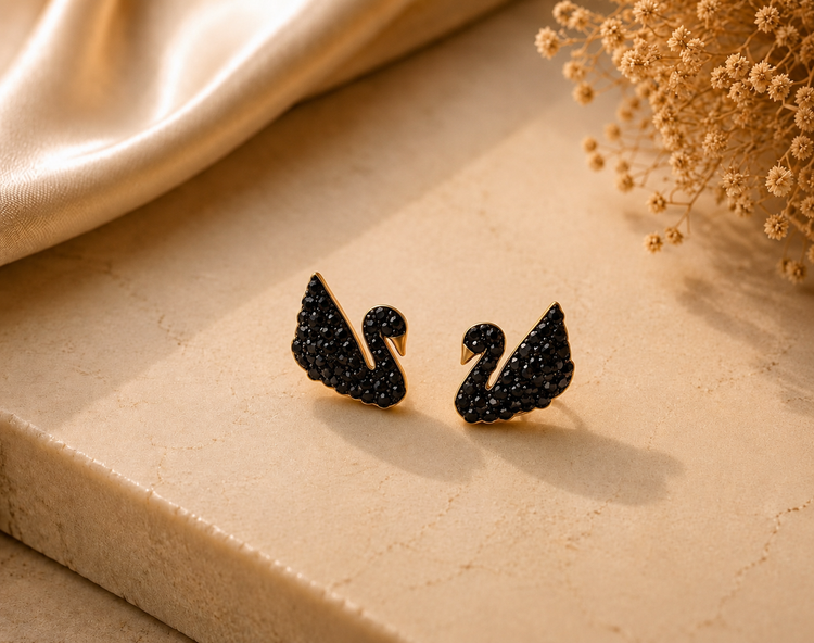 Black Swan Crystal Earrings