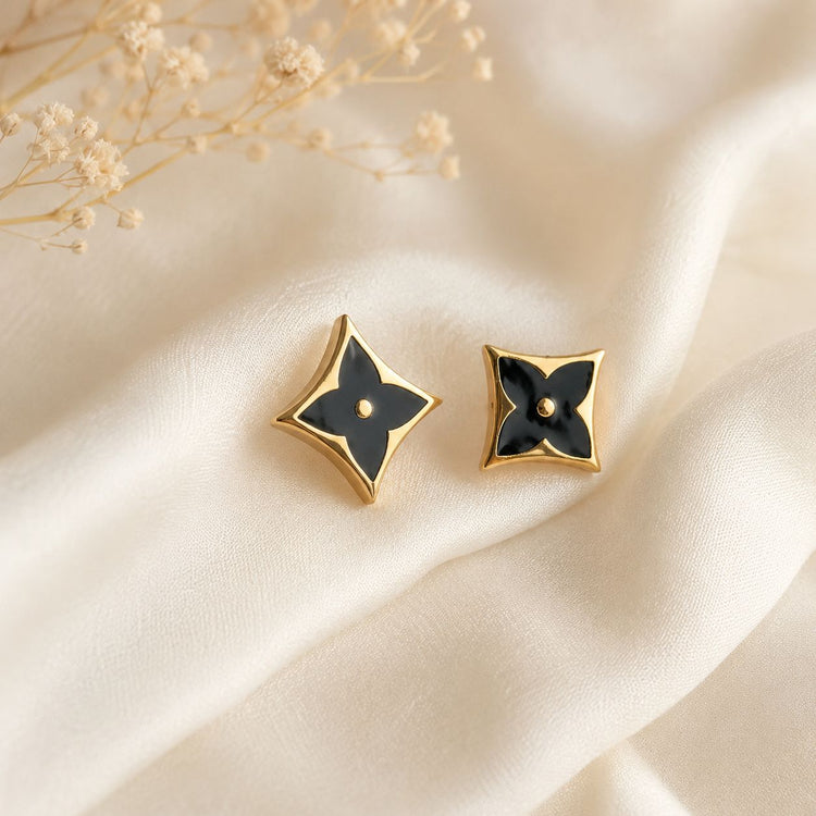 Noir Clover Studs